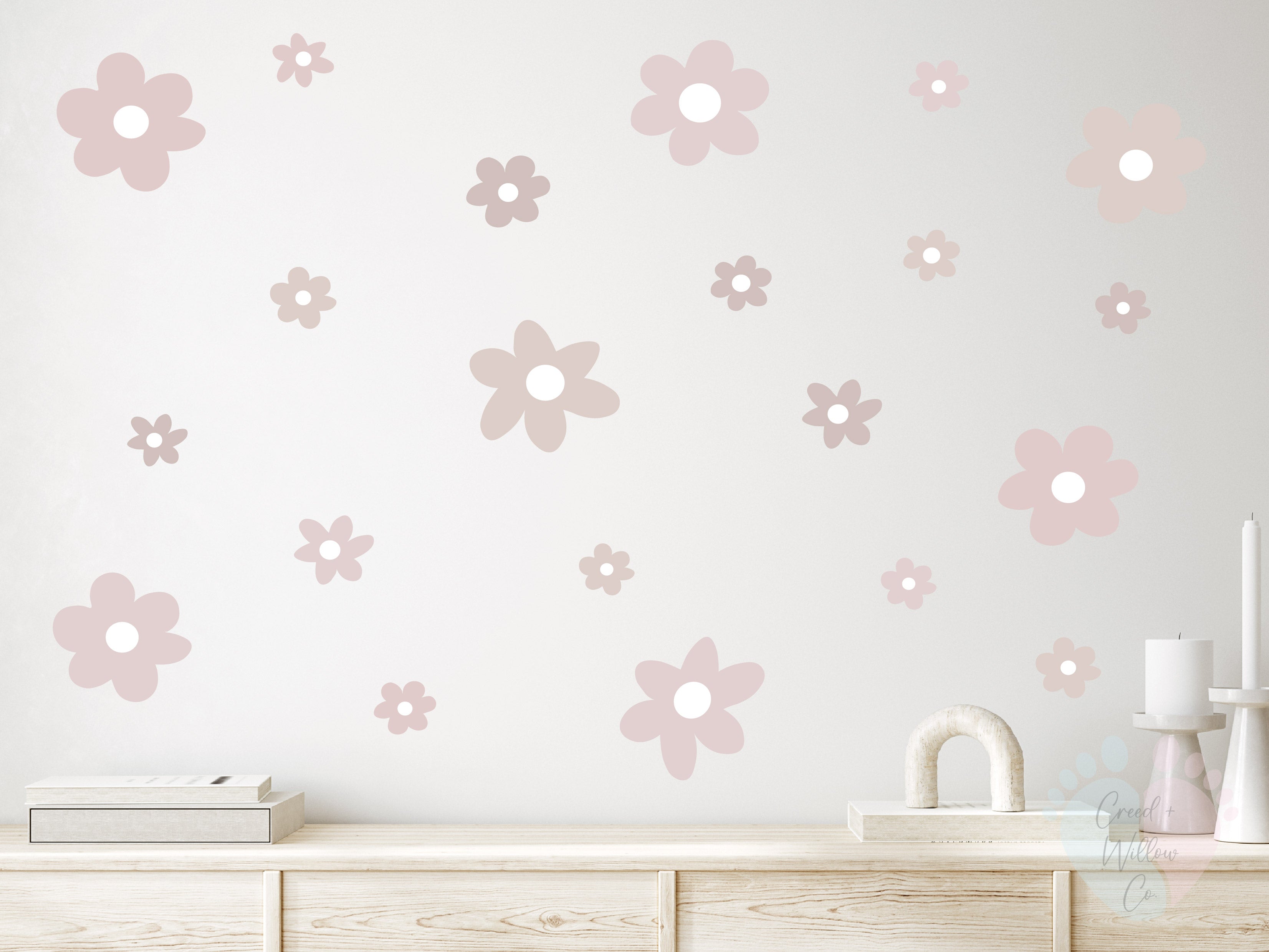 Pink Blush Daisy Tiny Decals