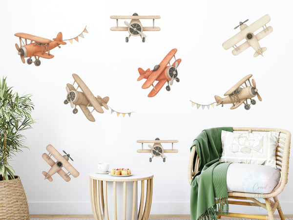 Flying Planes Wall Decal Set
