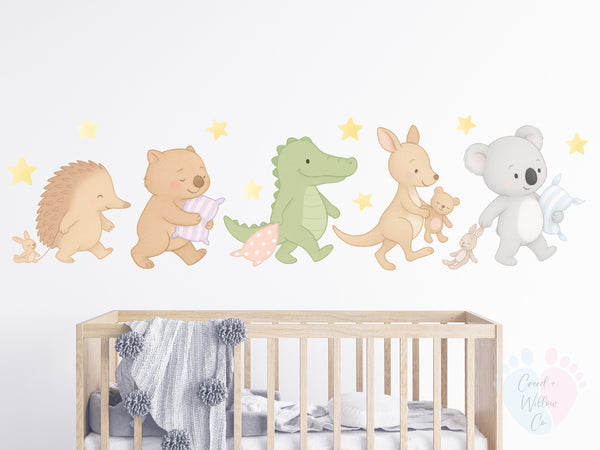 Aussie Animal Bed Time Wall Decal Set