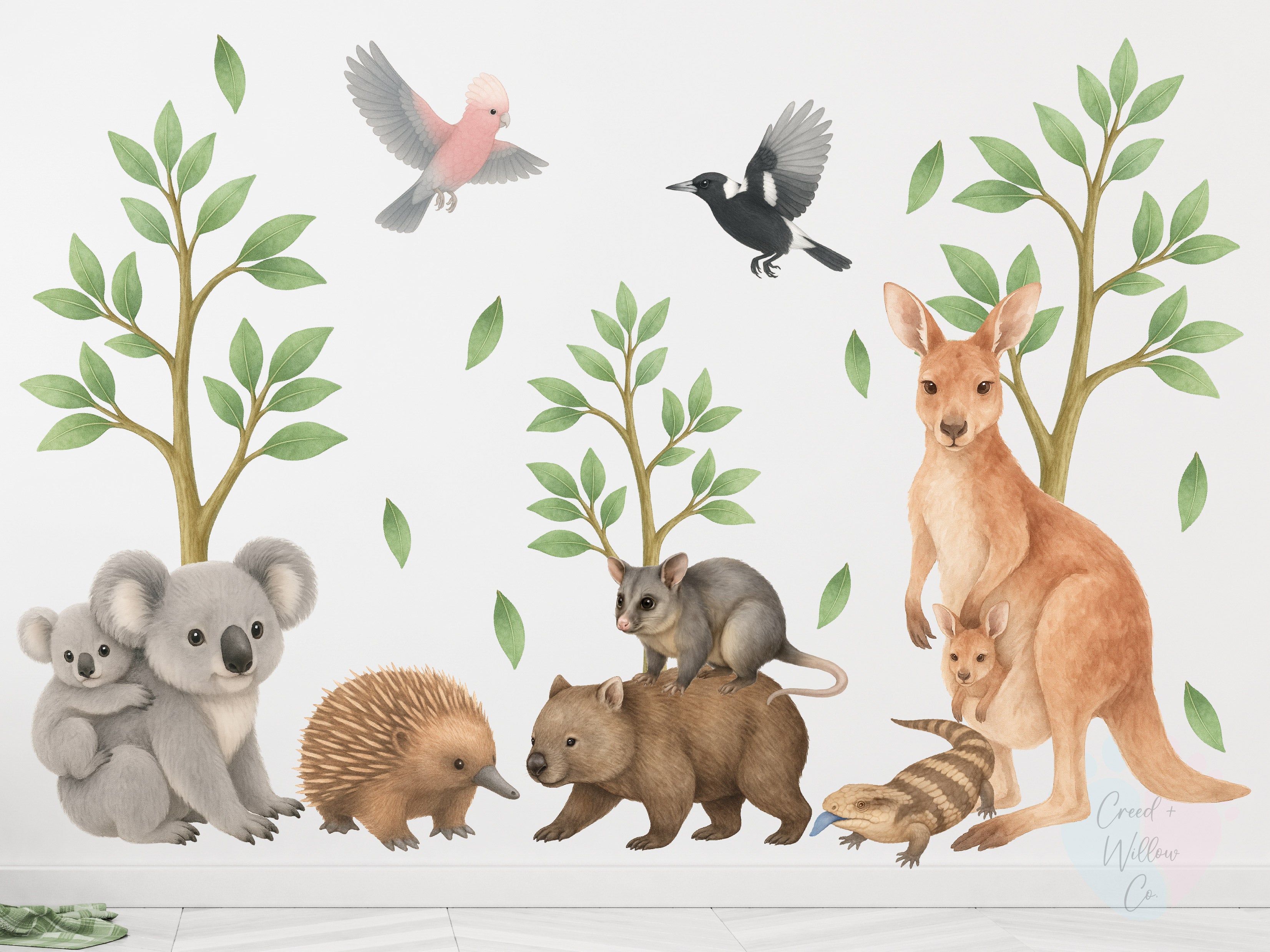 Aussie Friends Wall Decals| Removable Fabric Nursery Wall Art