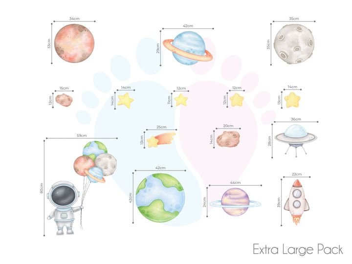 Astronaut Wall Decals Featuring Planets And Stars For a Space-themed Room Decor