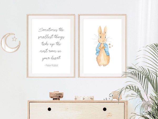 Blue Rabbit Quote Prints On Canvas Paper With ’sometimes’ Quote In Stylish Fonts