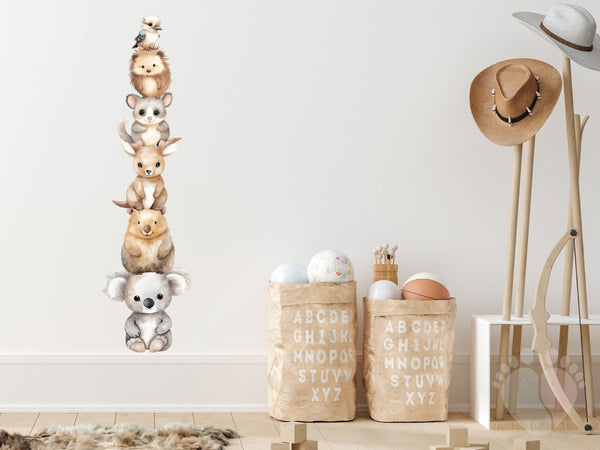 cute australian animal wall decal featuring koalas kangaroos wombats and cockatoos
