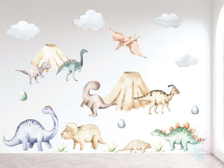 Dinosaur Wall Decals For Nursery Featuring Large-size Dinosaur Motifs