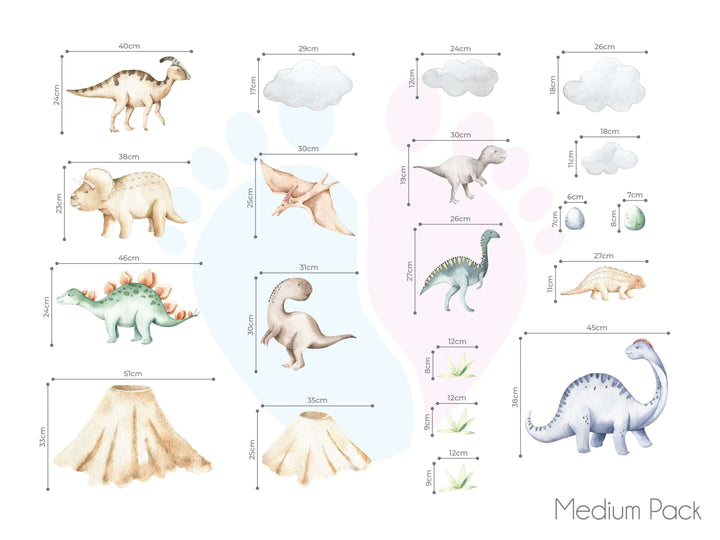 Dinosaur Wall Decals Featuring a Variety Of Dinosaurs For Kids’ Room Decoration