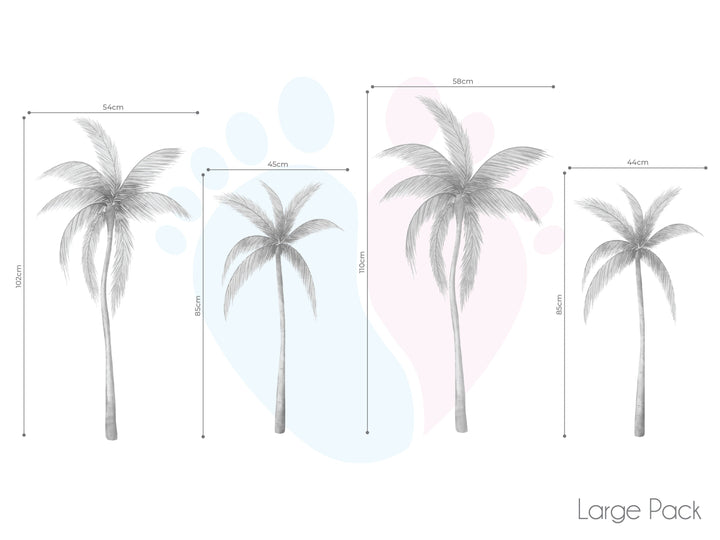 Removable Palm Tree Wall Stickers For a Tropical Oasis With White Background