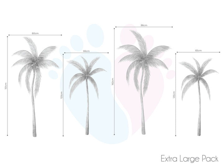 Fabric Palm Tree Wall Stickers In Three Sizes For a Tropical Oasis Look