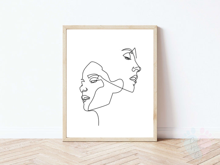 Minimal Woman Face Line Art Print On Archival Paper For Home Decor