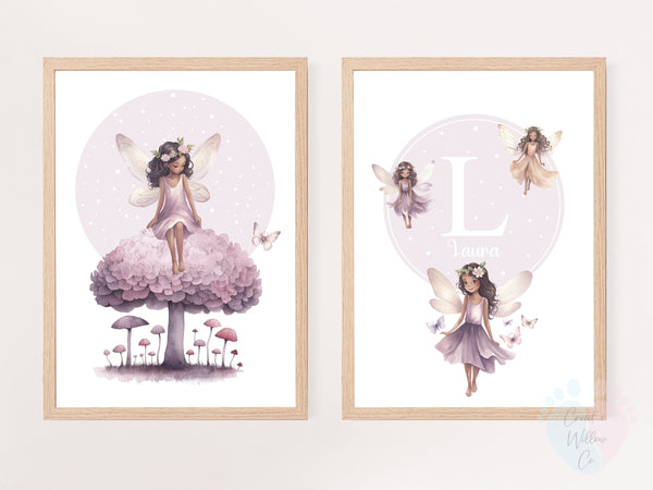 Fairy Girl Wall Print On Archival Paper In Wall Art Collection With Mushroom Theme