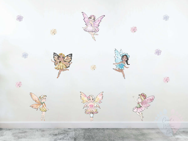 peelable fabric fairy decals for nursery girls bedroom or playroom decor