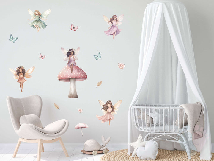 Fairy Wall Decals Showcasing Medium Size Fairy Stickers For Enchanting Room Decor