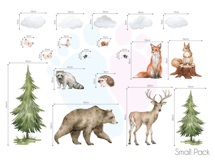 Forest Animal Wall Decals Featuring a Vibrant Mural With Animals And Trees On a Tree Stump