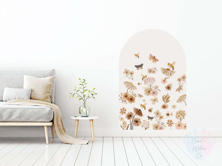 Extra Large Garden Arch Wall Decals With a Floral Pattern Design