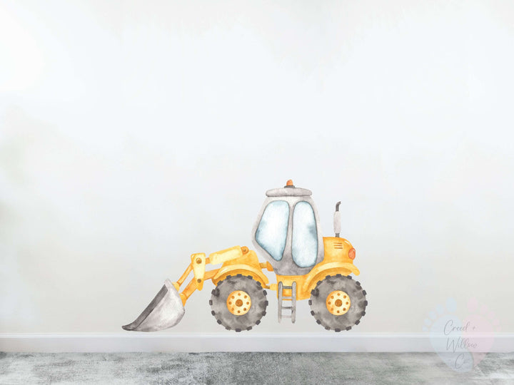 Gigantic Construction Wall Sticker Featuring a Dump Truck And Shovel Decal