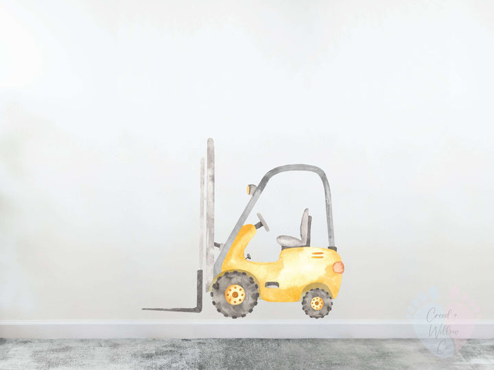 Gigantic Construction Wall Sticker Featuring a Yellow Dump Truck Decal