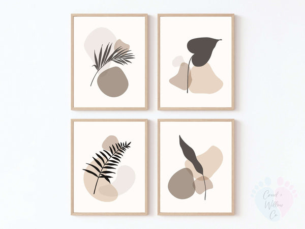 Leaf Abstract Wall Art Featuring Beautiful Canvas Pattern Of Black And White Leaves