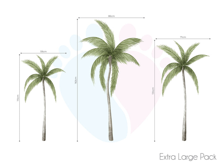 Palm Tree Wall Stickers Pack Includes Three Sizes Displayed