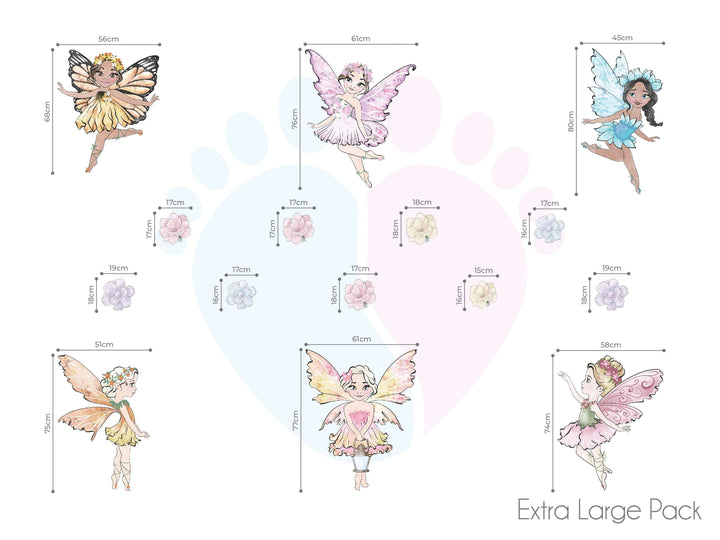 Pastel Fairy Wall Decals Assortment For Enchanted Room Decor