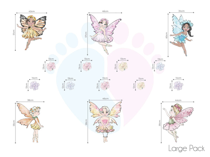 Pastel Fairy Wall Decals - Disney Fairies Stickers For Bedroom Decor