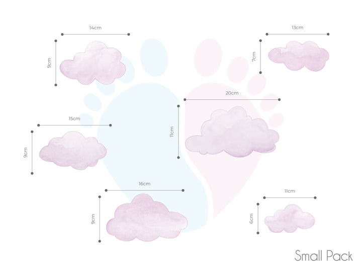 Pink Cloud Wall Stickers - Small Pack - Sticker Australia Worldwide