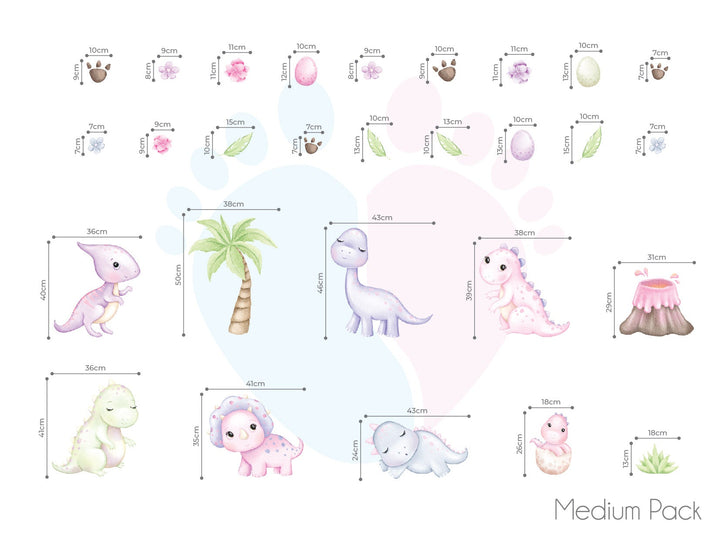 Cute cartoon dinosaur wall stickers for children’s room - Pink Dinosaur Wall Stickers