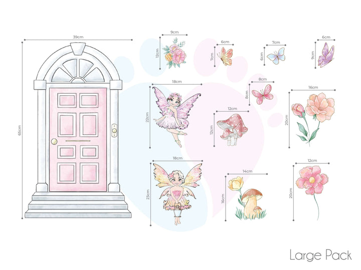 Pink Fairy Door Wall Decals Sticker In Pink And White