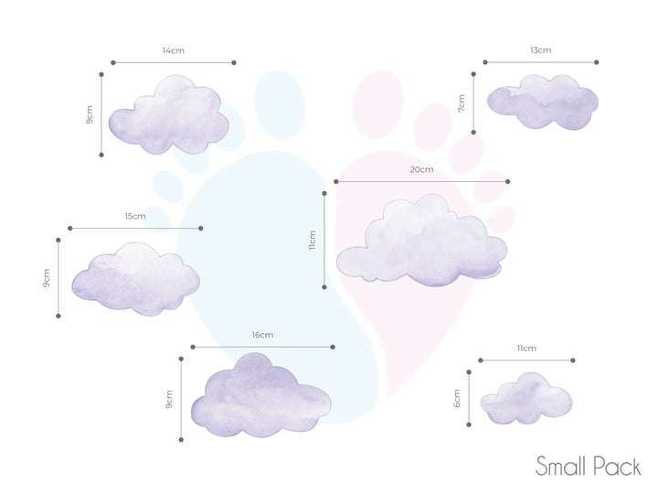 Close-up Of Purple Cloud With Foot Drawing For Purple Cloud Wall Decals