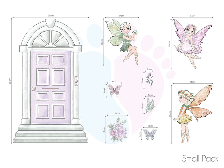 Purple Fairy Door Wall Stickers On Pink Background For Magical Decor