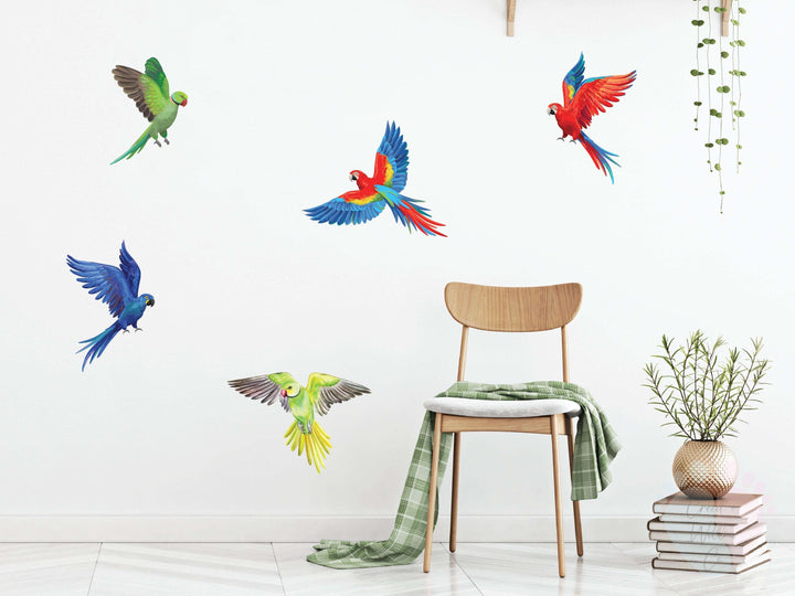 Applying Rainbow Bird Wall Decals To Enhance Room Decor