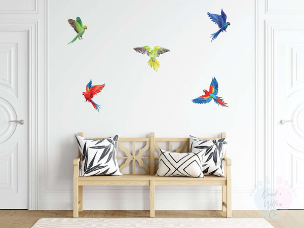 Colorful Rainbow Bird Wall Decals For Vibrant Home Decor
