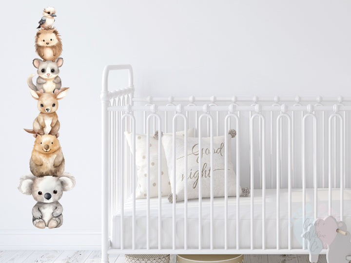 removable fabric wall decal for australian nursery with native animals