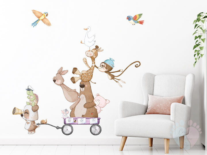 safari animal wagon wall decal with giraffe lion zebra and elephant
safari animal wagon wall decal with giraffe lion zebra and elephant
