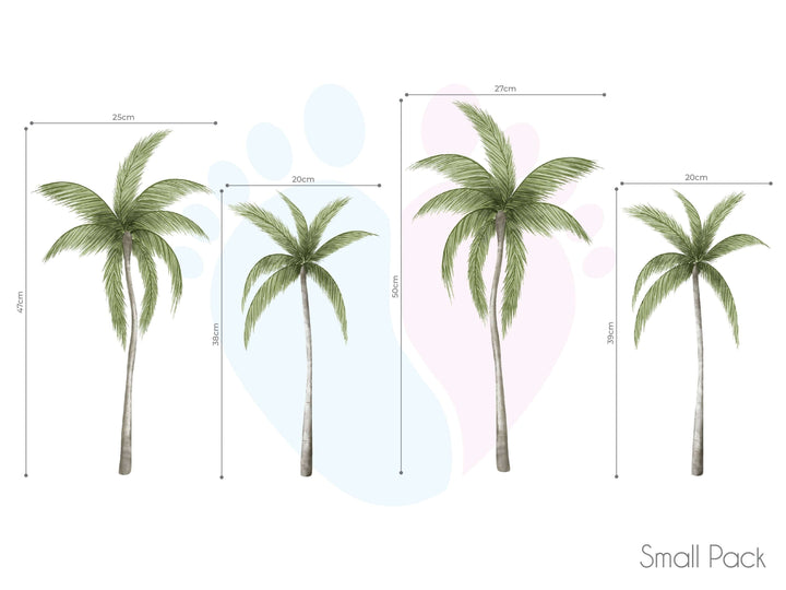 Tropical Palm Tree Wall Stickers Pack Includes Three Sizes Of Removable Tropical Palm Decals