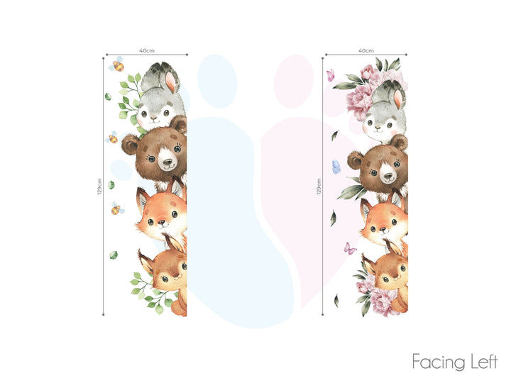 Woodland Door Wall Decals With Bear And Fox Among Woodland Animals Stickers